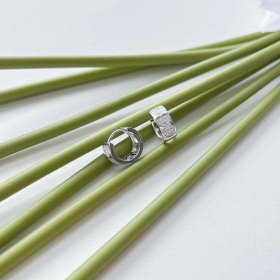 Silver Earrings with Fianites