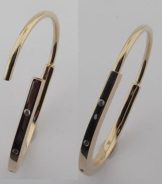 Gold bracelet with 0.12ct fianites