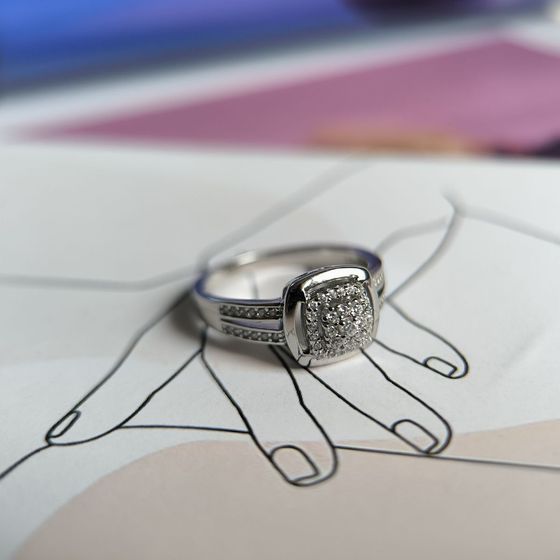 Silver Ring with Fianites