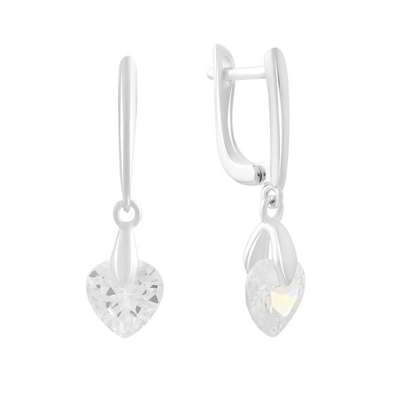 Срібні сережки з фіанітами