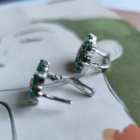 Серебряные серьги с агатом 2.983ct