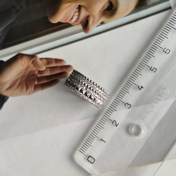 Silver ring with cubic zirconia