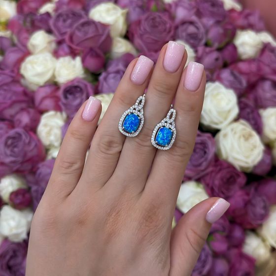 Silver earrings with opal 3.92ct