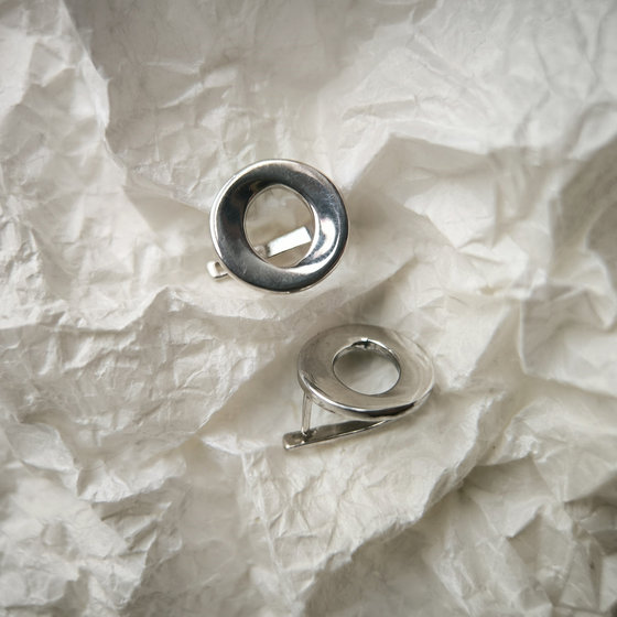 Silver earrings without stones