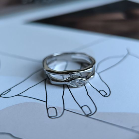 Silver Ring with Fianites