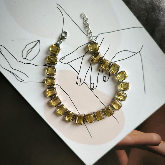 Silver bracelet with citrine nano