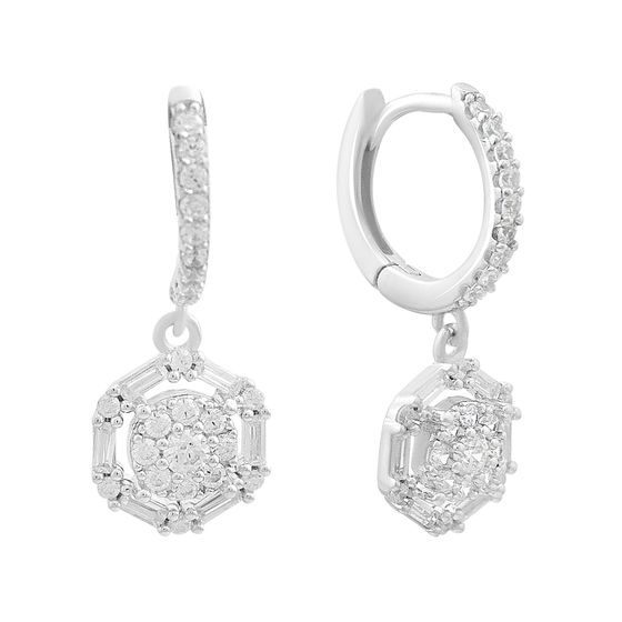 Silver earrings with cubic zirconia
