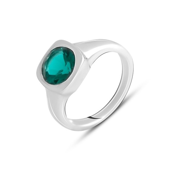 Silver ring with aquamarine nano 1.647ct