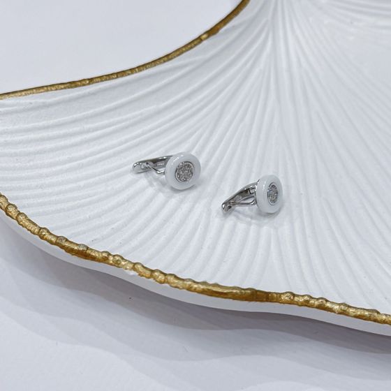 Silver earrings with ceramics