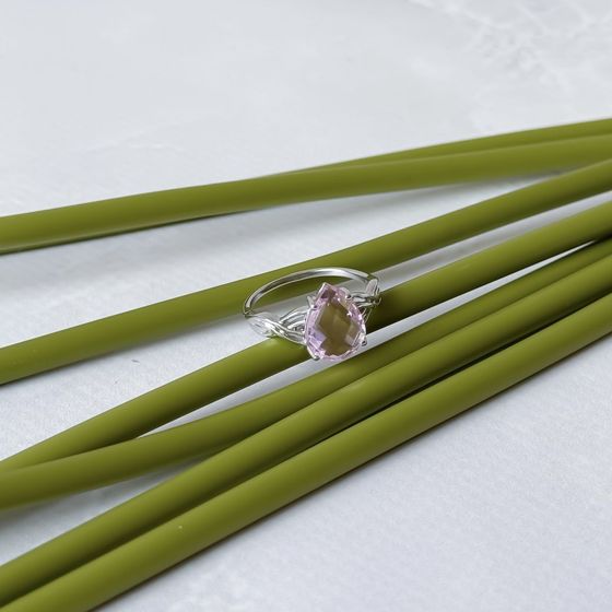Серебряное кольцо с морганитом nano 2.913ct