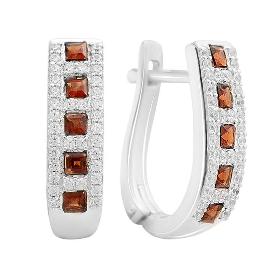Silver earrings with garnet 1.455ct