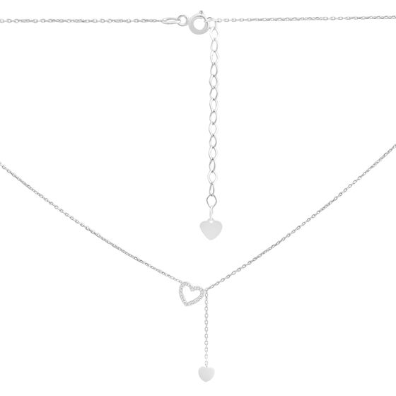 Silver necklace with cubic zirconia