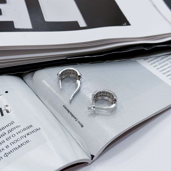 Silver Earrings with Fianites