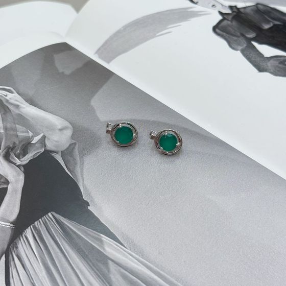 Срібні сережки з агатом 3.575ct