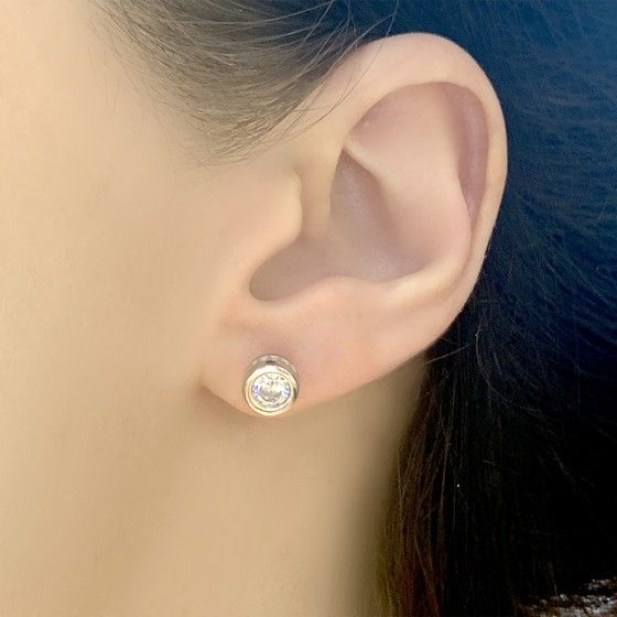 Срібні сережки з фіанітами