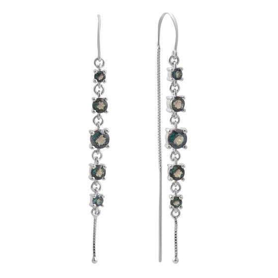 Срібні сережки з містик топазом 2.28ct