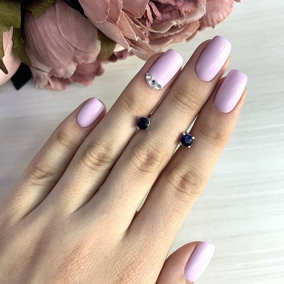 Срібні сережки з сапфіром 1,36 карата