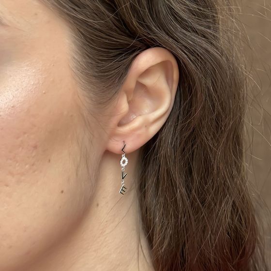 Silver earrings with yemallu