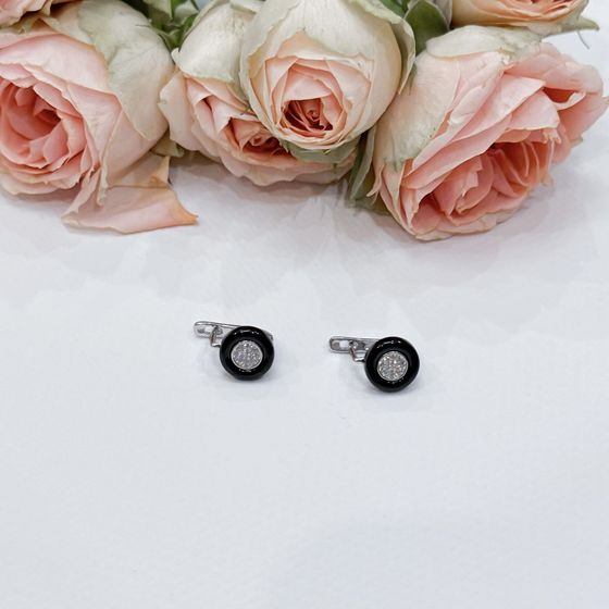 Silver earrings with ceramics