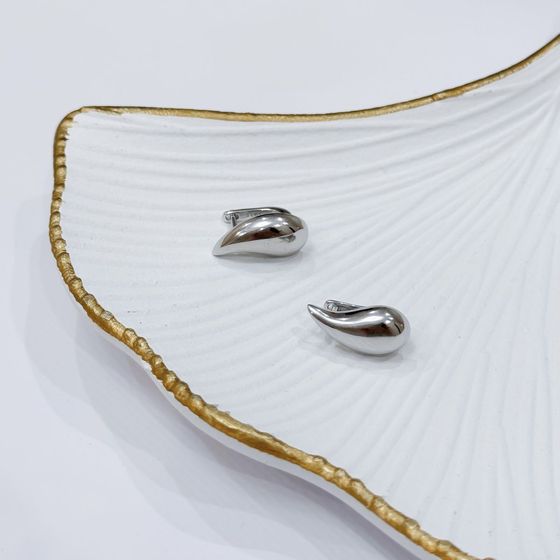 Silver earrings without stones
