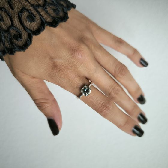 Серебряное кольцо с топазом Лондон Блю 0.333ct