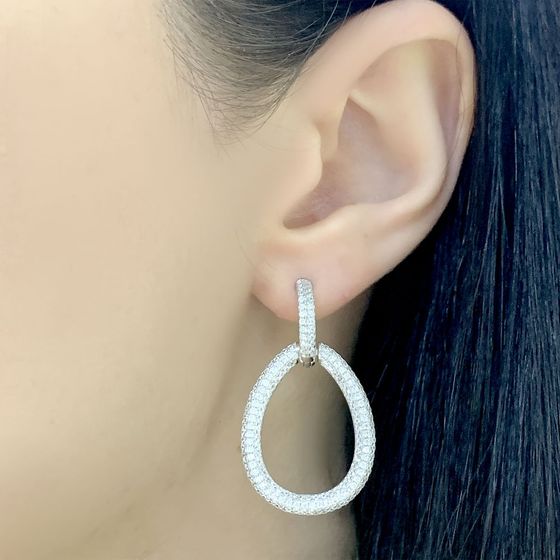 Срібні сережки з фіанітами