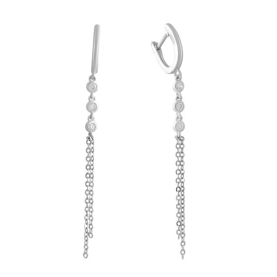 Silver Earrings with Fianites