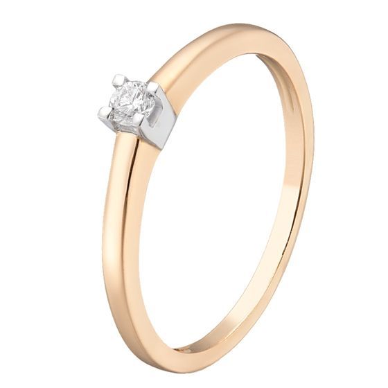 Золота каблучка з діамантом 0.06ct