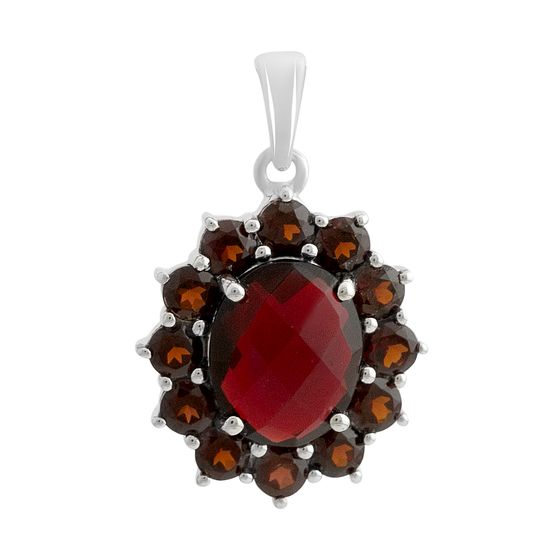 Серебряная подвеска с гранатом nano 4.007ct