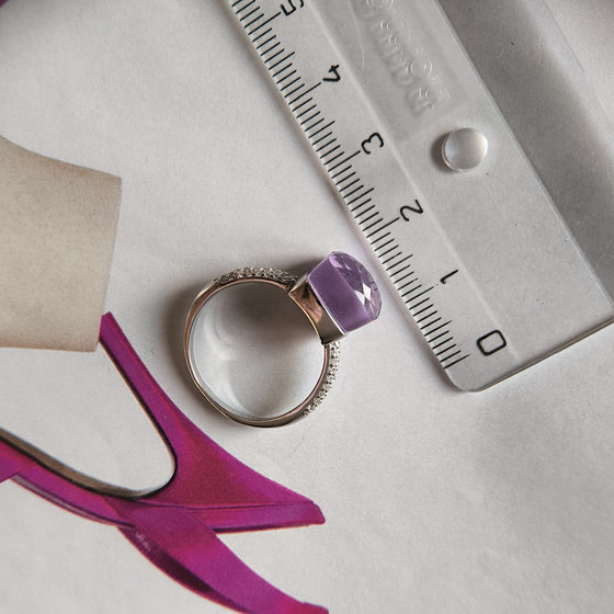 Silver ring with cubic zirconia