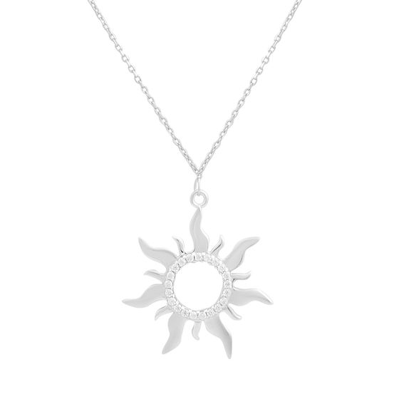 Gold necklace with 0.22ct cubic zirconia stones