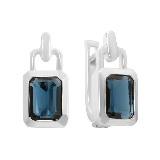 Срібні сережки із сапфіром nano 2.917ct