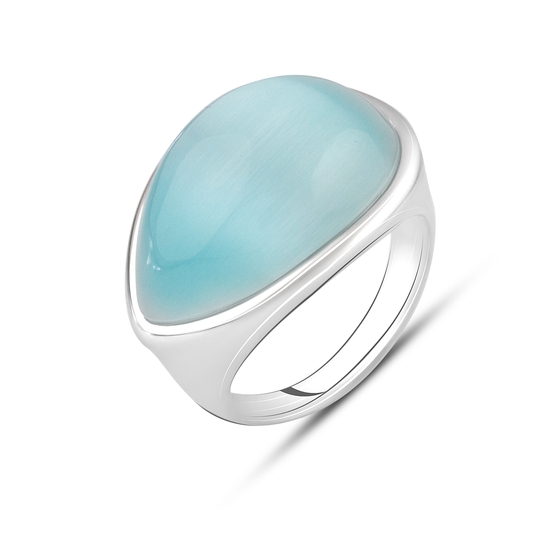 Срібна каблучка з котячим оком 16.65ct