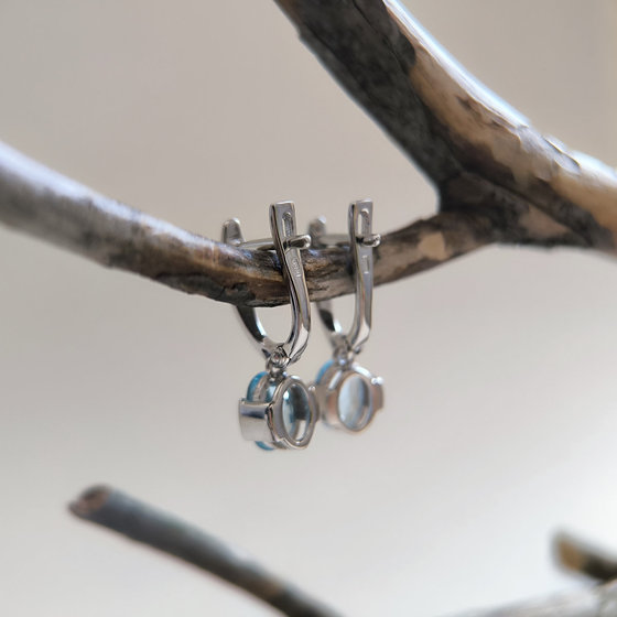 Срібні сережки з топазом 2.817ct
