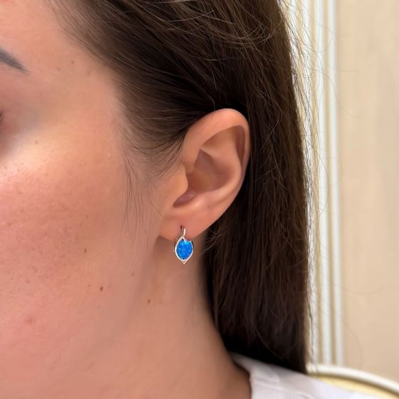 Срібні сережки з опалом 1.291ct