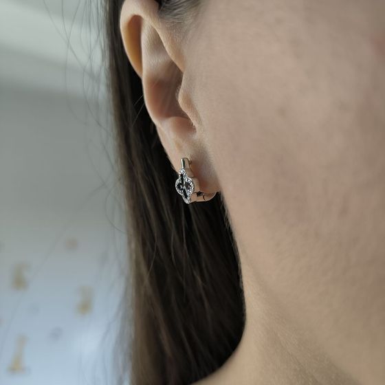 Срібні сережки з емаллю