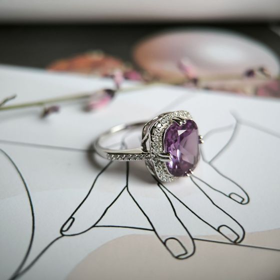 Срібна каблучка з олександритом 6.948ct