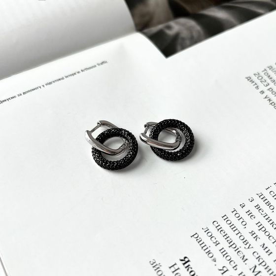 Срібні сережки з фіанітами