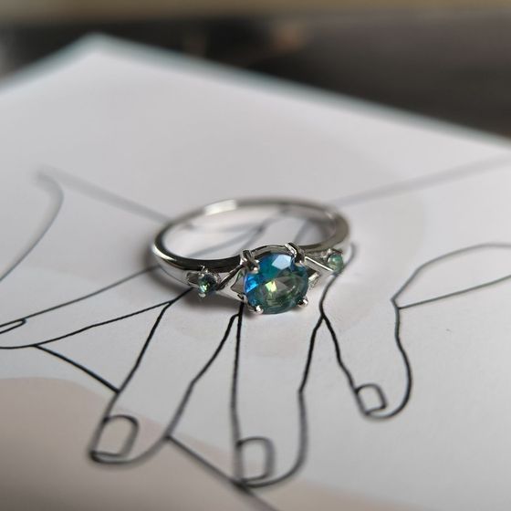 Срібна каблучка з містик топазом 0.642ct