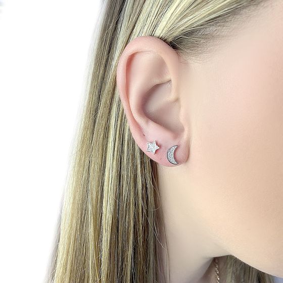 Silver Earrings with Fianites