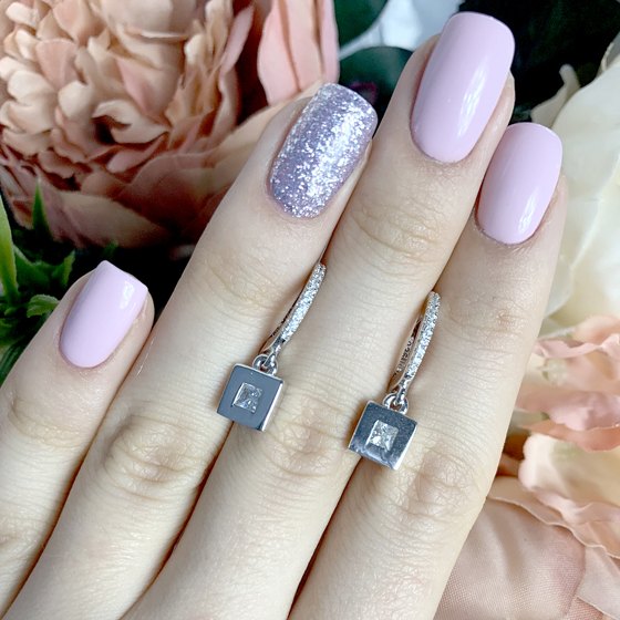 Срібні сережки з фіанітами