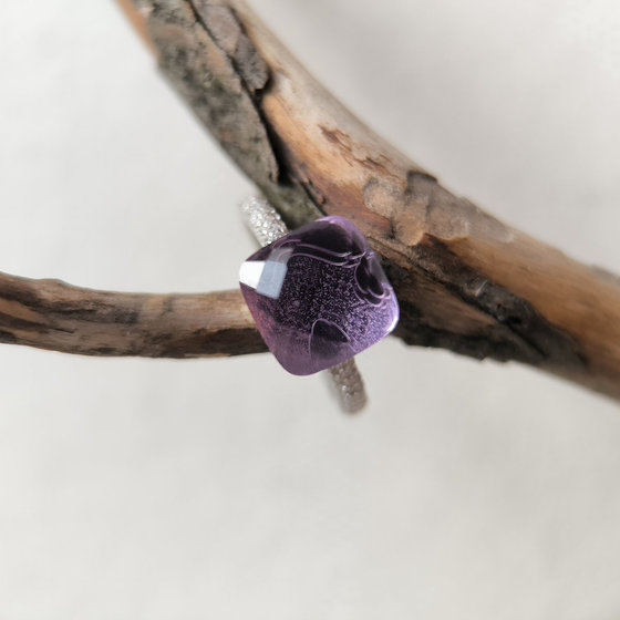 Silver ring with cubic zirconia