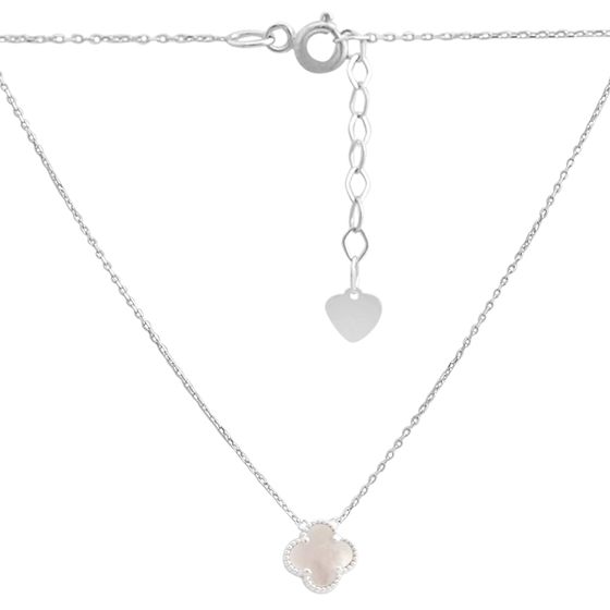 Silver necklace with mother-of-pearl