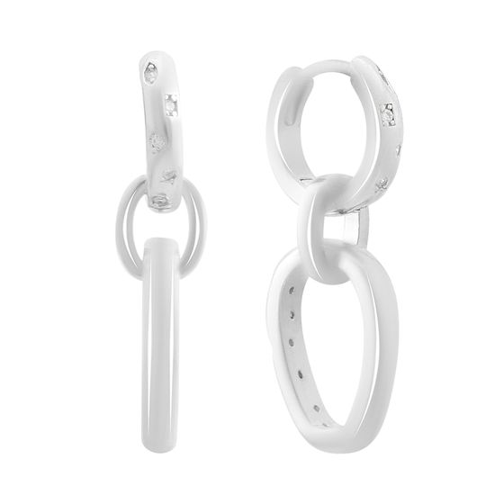 Срібні сережки з фіанітами