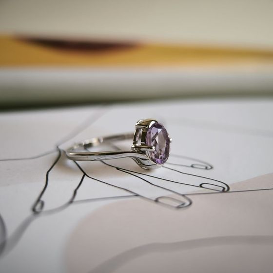 Срібна каблучка з аметистом 1.025ct