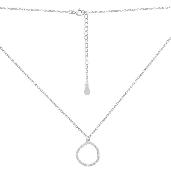 Silver necklace with phianites