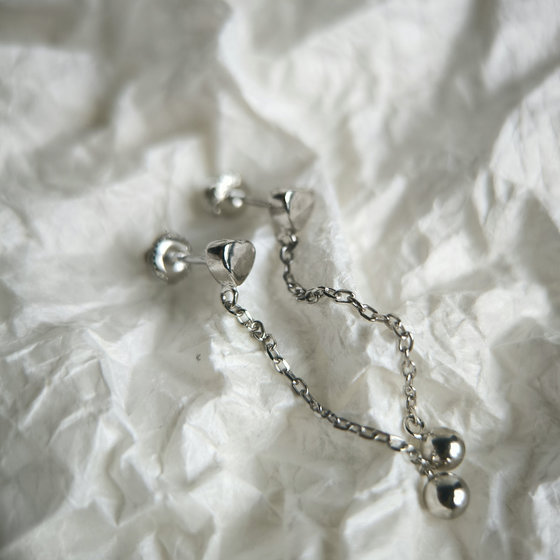 Silver earrings without stones