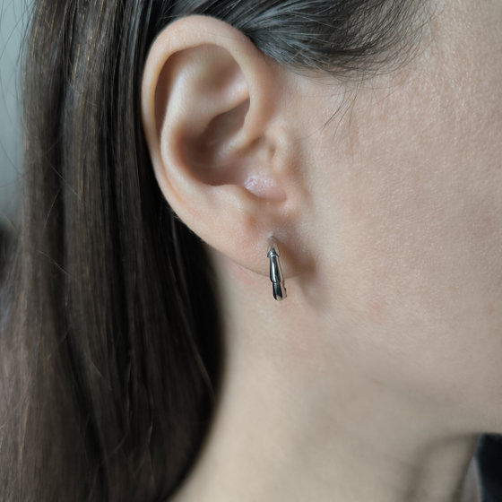 Silver earrings without stones