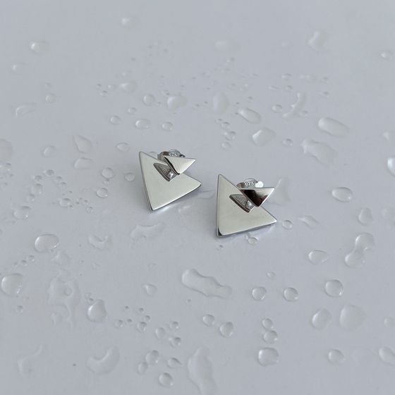 Silver earrings without stones