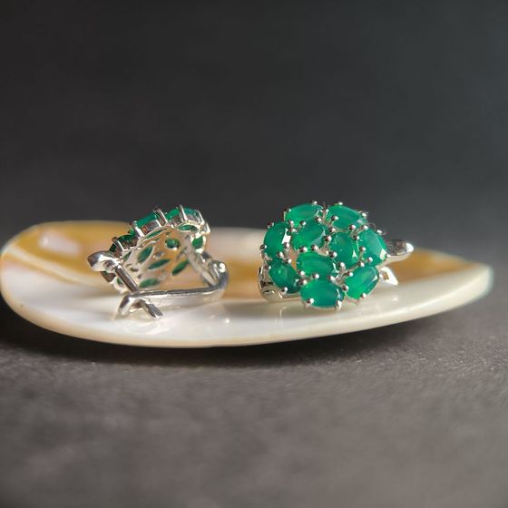 Срібні сережки з агатом 4,27 карата